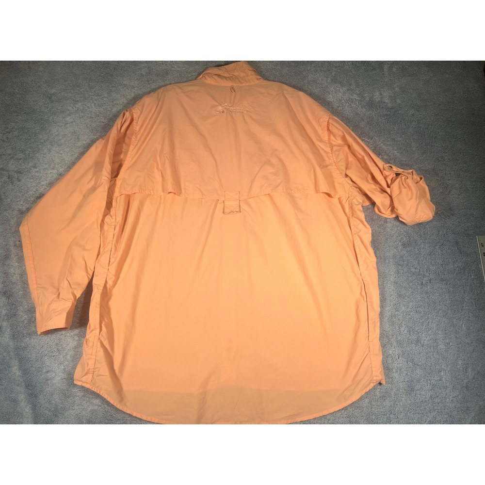 World Wide Sportsman Mens 3XL Fishing Shirt Peach Nylon Vented Long Sleeve - Picture 11 of 16